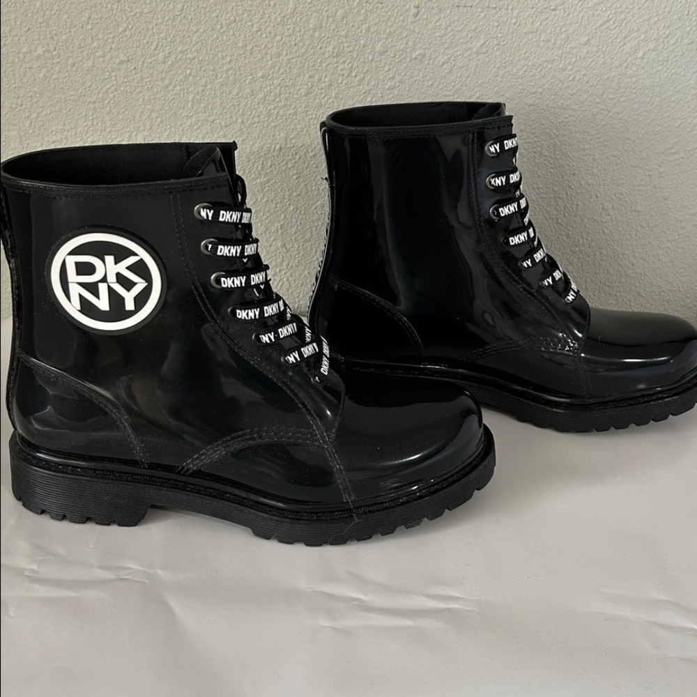DKNY Black Lace Up Boots